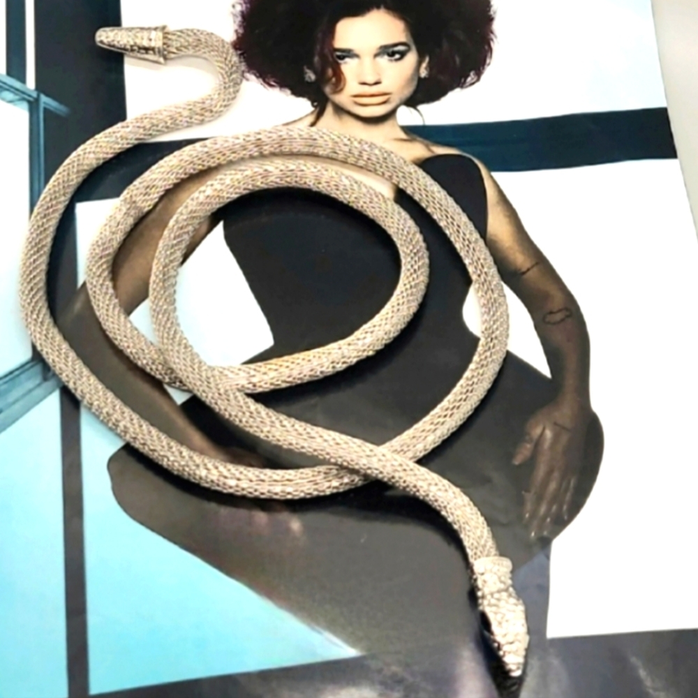 NWT Bendable Adjustable Mesh Sexy Snake Silver Necklace or Bracelet